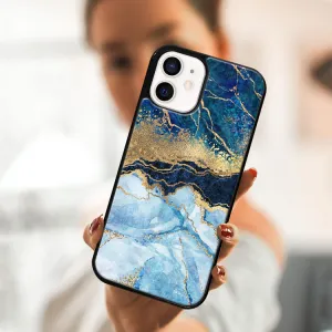 MY ART Ochranný obal pre Apple iPhone 12 mini BLUE MARBLE (141)