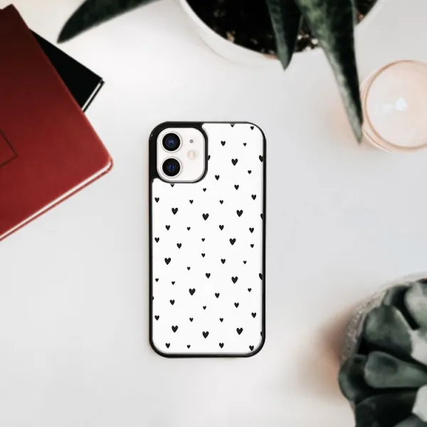 MY ART Ochranný obal pre Apple iPhone 12 mini BLACK HEARTS (167)