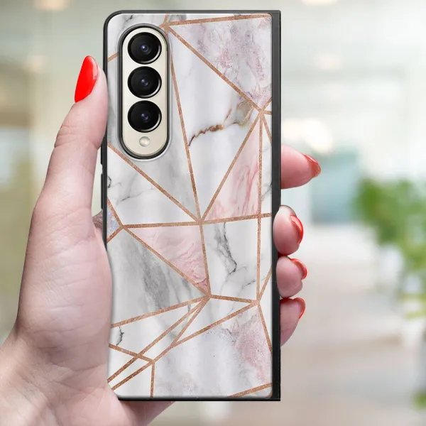 MY ART Ochranný kryt pre Samsung Galaxy Z Fold4 5G PINK MARBLE (143)