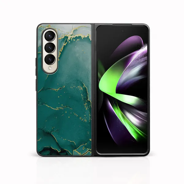 MY ART Ochranný kryt pre Samsung Galaxy Z Fold4 5G GREEN MARBLE (145)