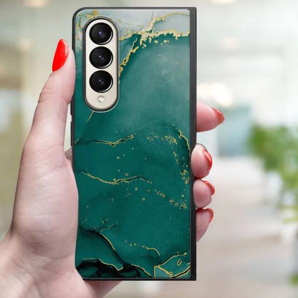 MY ART Ochranný kryt pre Samsung Galaxy Z Fold4 5G GREEN MARBLE (145)