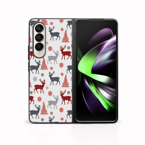 MY ART Kryt s vianočným dizajnom Samsung Galaxy Z Fold4 5G DEER (068)