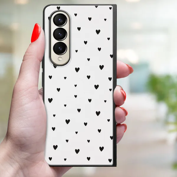MY ART Ochranný kryt pre Samsung Galaxy Z Fold4 5G BLACK HEARTS (167)
