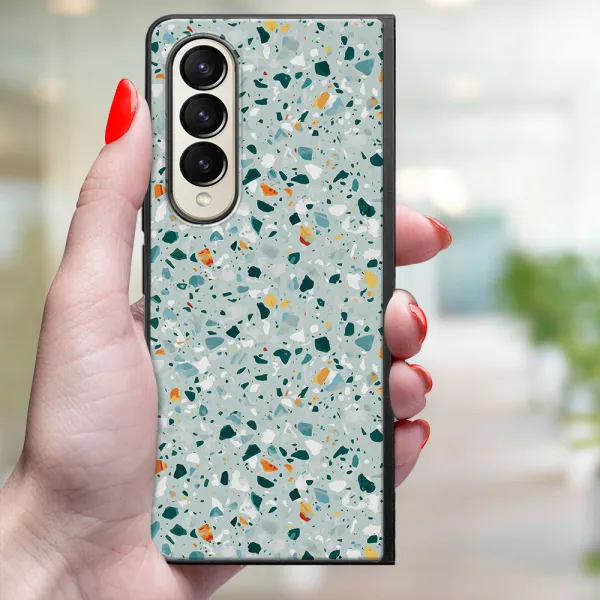 MY ART Ochranný kryt pre Samsung Galaxy Z Fold4 5G BLUE TERRAZZO (164)