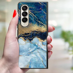 MY ART Ochranný kryt pre Samsung Galaxy Z Fold4 5G BLUE MARBLE (141)