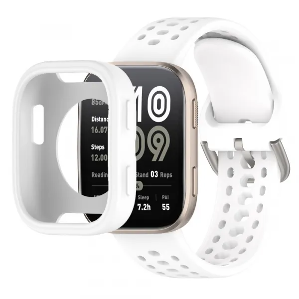 PROTEMIO COVER SET Remienok + obal na hodinky Amazfit Bip 6 biely