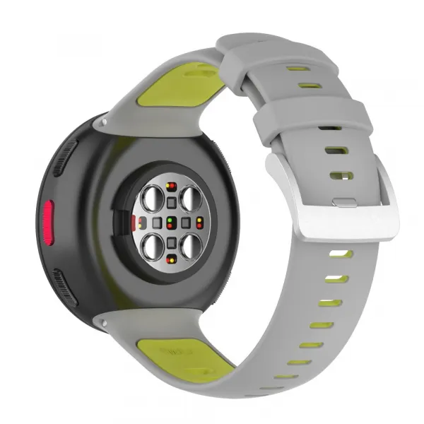 SPORTY Vymeniteľný silikónový remienok Polar Vantage V2 šedo-zelený