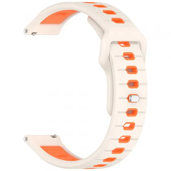 SPORTY Vymeniteľný silikónový remienok Garmin Vivoactive 5 / Vivoactive 6 bielo-oranžový