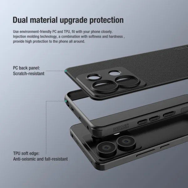 NILLKIN FROSTED Ochranný kryt pre Xiaomi Redmi Note 13 Pro 5G / Poco X6 5G čierny