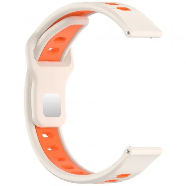 SPORTY Vymeniteľný silikónový remienok Garmin Vivoactive 5 / Vivoactive 6 bielo-oranžový