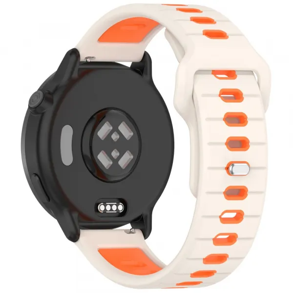 SPORTY Vymeniteľný silikónový remienok Garmin Vivoactive 5 / Vivoactive 6 bielo-oranžový