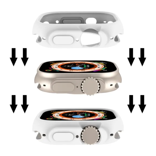 TPU HALF COVER Obal pre Apple Watch Ultra 1 / 2 / 3 49mm biely