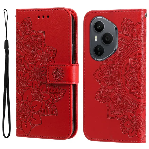ART MANDALA Peňaženkový obal pre Honor 400 Pro 5G červený
