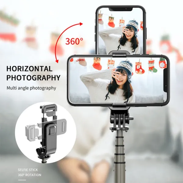 L03 Bluetooth selfie tyč so statívom čierna
