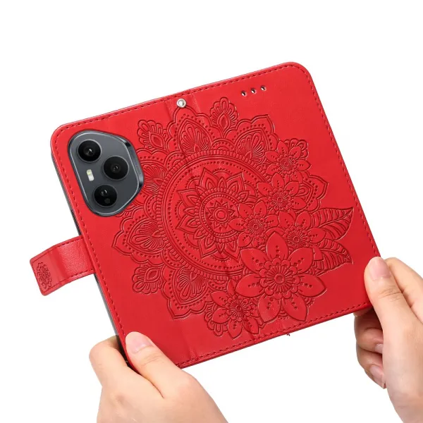 ART MANDALA Peňaženkový obal pre Honor 400 Pro 5G červený