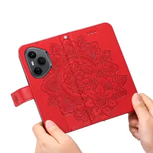 ART MANDALA Peňaženkový obal pre Honor 400 Pro 5G červený