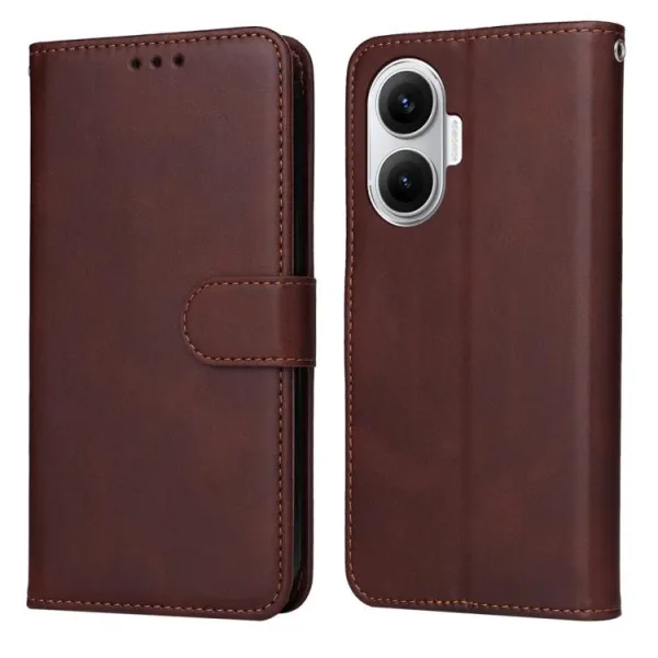 SMOOTH Peňaženkové puzdro pre Xiaomi Poco F7 hnedé