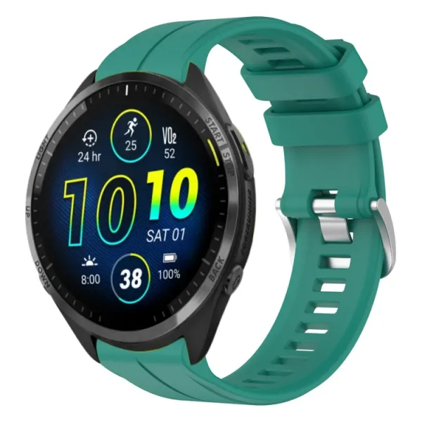 SILICONE Vymeniteľný remienok pre Garmin Forerunner 965 tmavozelený