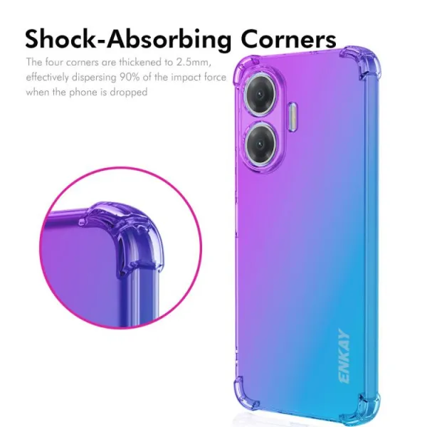 ENKAY GRADIENT Ochranný kryt pre Xiaomi Poco F7 BLUE PINK