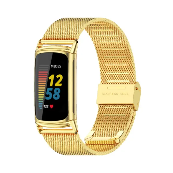 MILANESE Kovový remienok pre Fitbit Charge 6 / Charge 5 zlatý