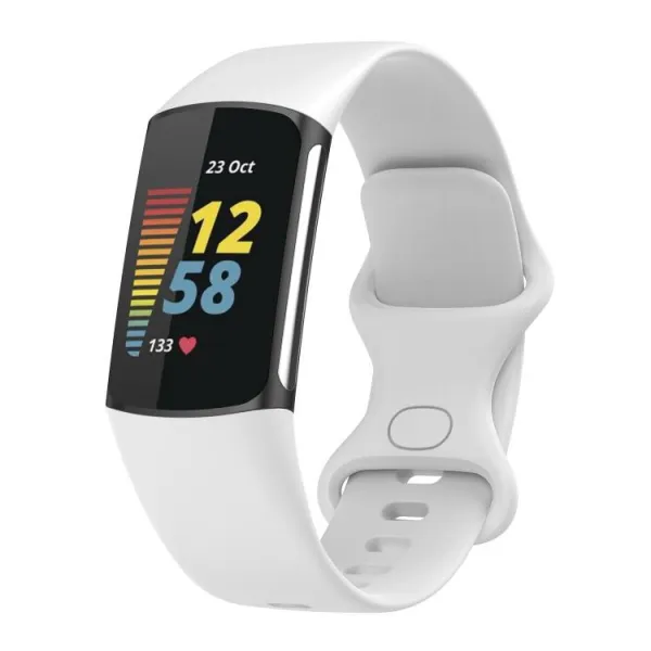 SILICONE Vymeniteľný remienok pre Fitbit Charge 6 / Charge 5 biely