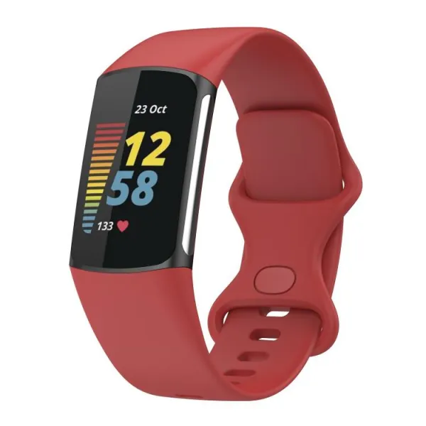 SILICONE Vymeniteľný remienok pre Fitbit Charge 6 / Charge 5 červený