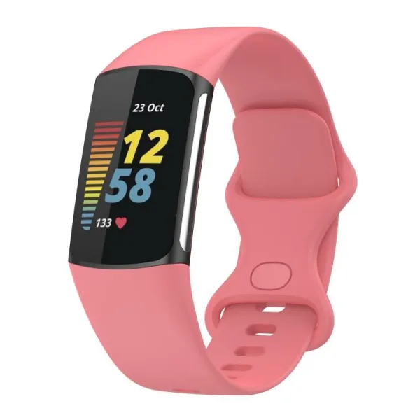 SILICONE Vymeniteľný remienok pre Fitbit Charge 6 / Charge 5 ružový