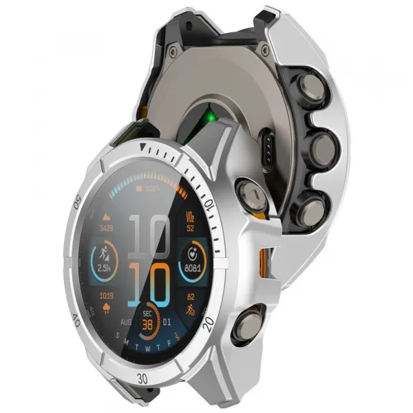 PC FULL COVER Plastový kryt so sklom pre Garmin Tactix 8 47mm SILVER