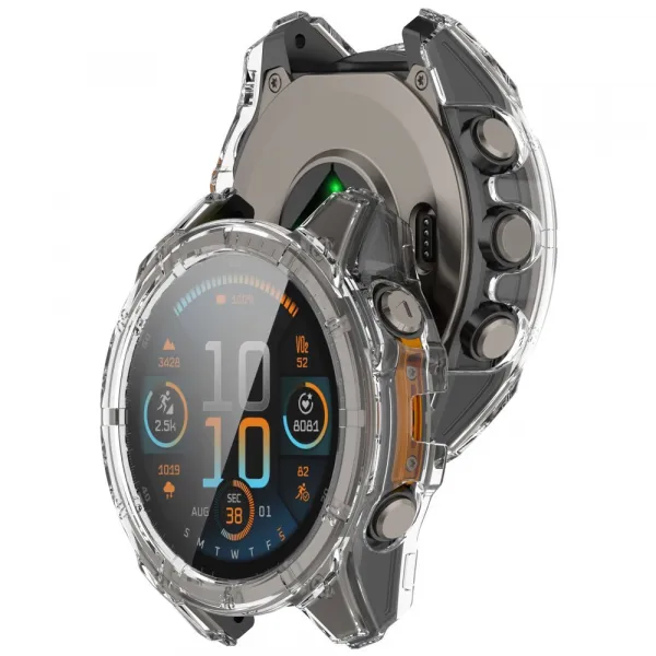 PC FULL COVER Plastový kryt so sklom pre Garmin Tactix 8 47mm TRANSPARENT