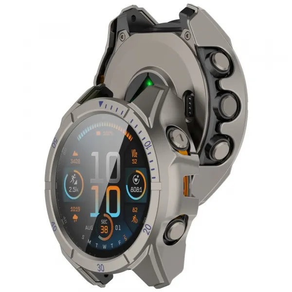 PC FULL COVER Plastový kryt so sklom pre Garmin Tactix 8 47mm TITANIUM