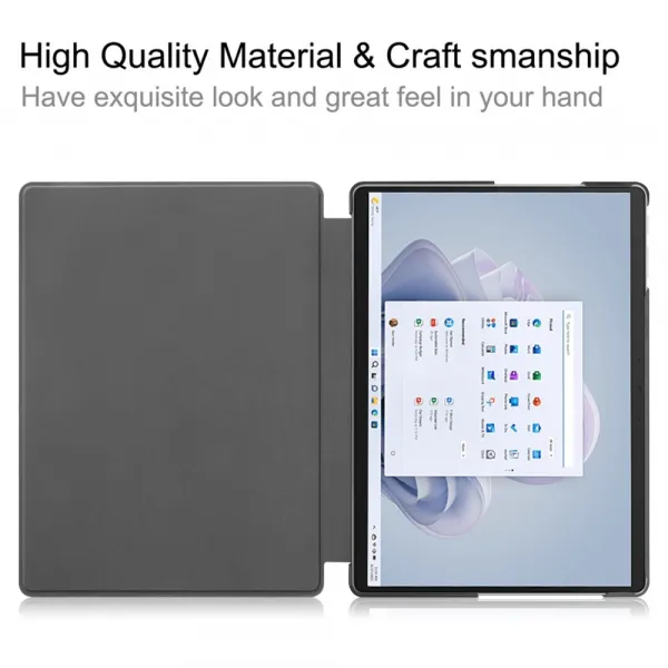LEATHER Zaklápací kryt pre Microsoft Surface Pro 9 / 10 / 11 zelený