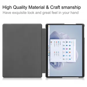LEATHER Zaklápací kryt pre Microsoft Surface Pro 9 / 10 / 11 zelený