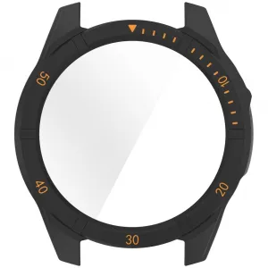 PC FULL COVER Plastový kryt so sklom pre Garmin Tactix 8 47mm BLACK-ORANGE