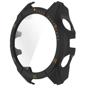 PC FULL COVER Plastový kryt so sklom pre Garmin Tactix 8 47mm BLACK-ORANGE
