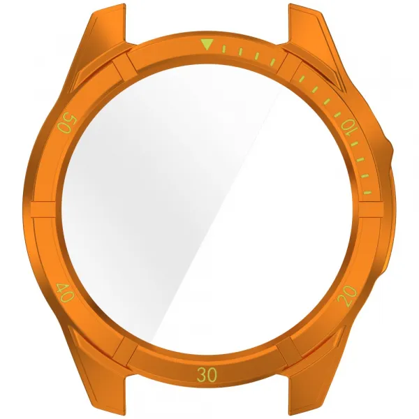 PC FULL COVER Plastový kryt so sklom pre Garmin Tactix 8 47mm ORANGE