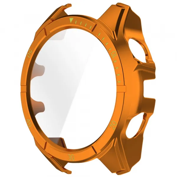 PC FULL COVER Plastový kryt so sklom pre Garmin Tactix 8 47mm ORANGE