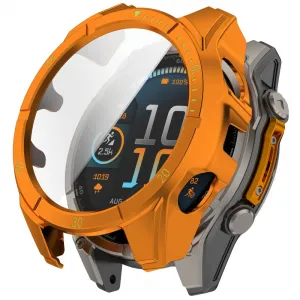 PC FULL COVER Plastový kryt so sklom pre Garmin Tactix 8 47mm ORANGE