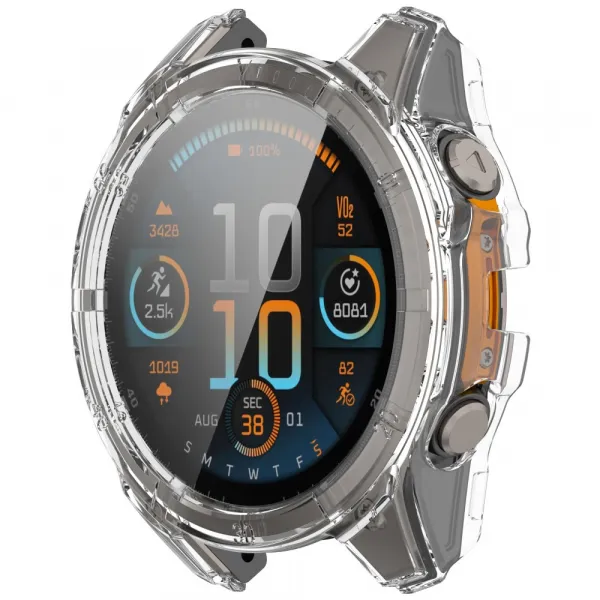 PC FULL COVER Plastový kryt so sklom pre Garmin Tactix 8 47mm TRANSPARENT