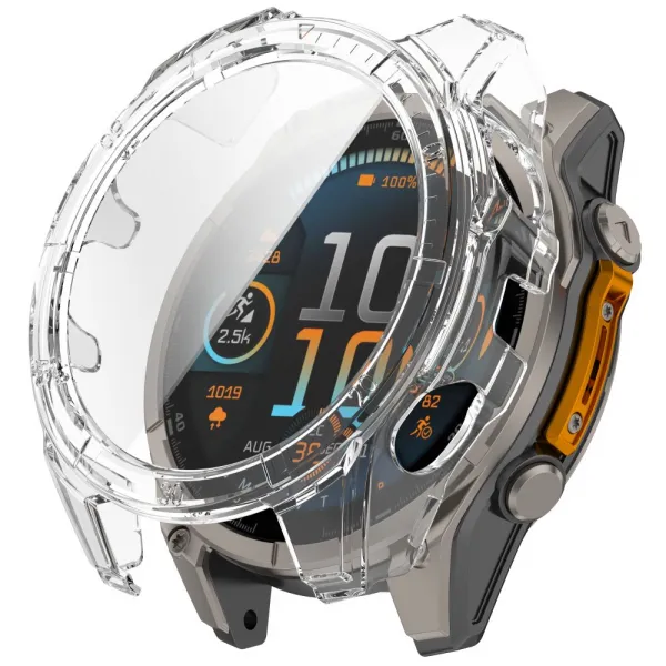 PC FULL COVER Plastový kryt so sklom pre Garmin Tactix 8 47mm TRANSPARENT