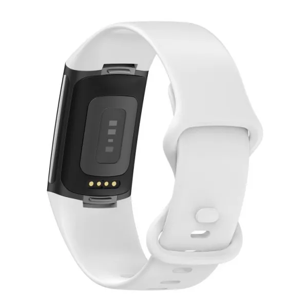 SILICONE Vymeniteľný remienok pre Fitbit Charge 6 / Charge 5 biely