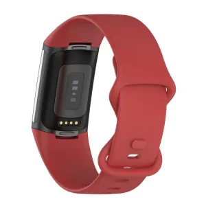 SILICONE Vymeniteľný remienok pre Fitbit Charge 6 / Charge 5 červený