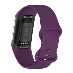 SILICONE Vymeniteľný remienok pre Fitbit Charge 6 / Charge 5 tmavofialový
