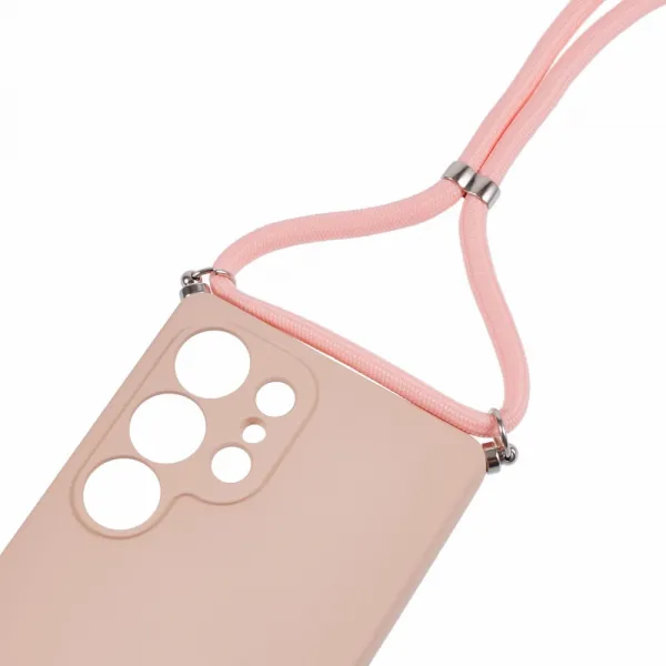 ROPE Kryt so šnúrkou Samsung Galaxy S25 Ultra 5G ružový