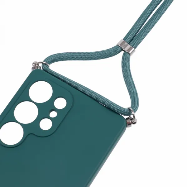 ROPE Kryt so šnúrkou Samsung Galaxy S25 Ultra 5G tmavozelený