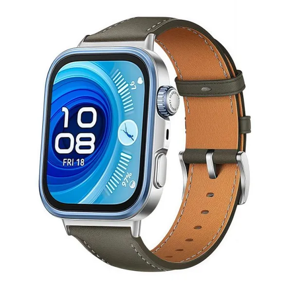 LEATHER Kožený remienok pre Huawei Watch Fit 3 / Fit 4 / Fit 4 Pro / Fit 5 / Fit 5 Pro šedý