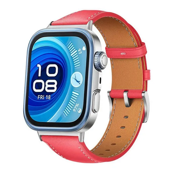 LEATHER Kožený remienok pre Huawei Watch Fit 3 / Fit 4 / Fit 4 Pro / Fit 5 / Fit 5 Pro červený