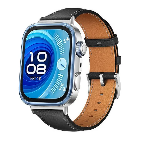 LEATHER Kožený remienok pre Huawei Watch Fit 3 / Fit 4 / Fit 4 Pro / Fit 5 / Fit 5 Pro čierny