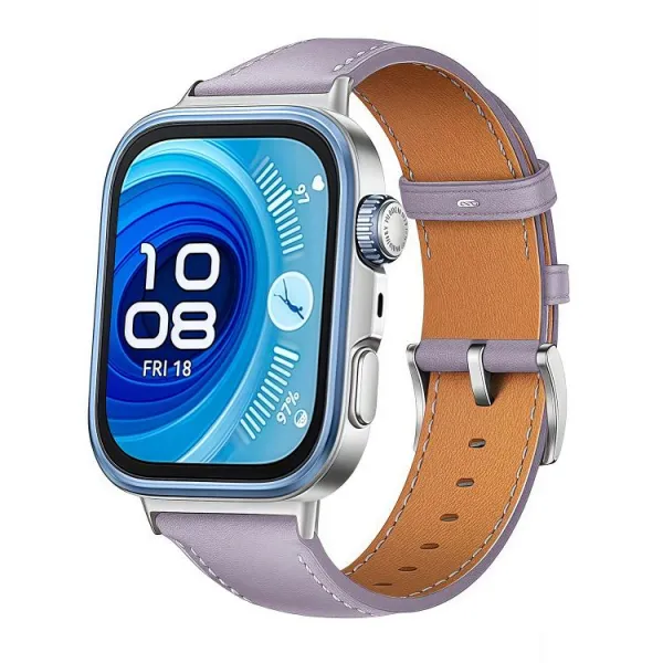 LEATHER Kožený remienok pre Huawei Watch Fit 3 / Fit 4 / Fit 4 Pro / Fit 5 / Fit 5 Pro fialový