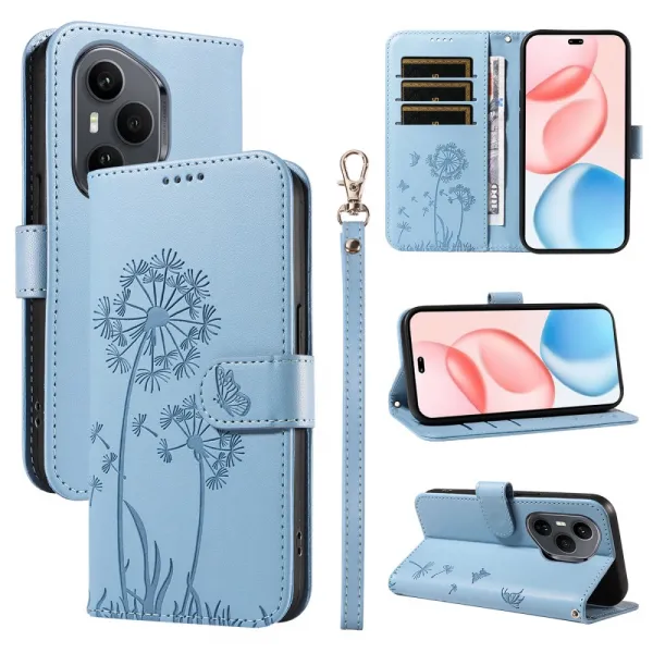 ART DANDELION Peňaženkové puzdro pre Honor 400 Pro 5G svetlomodré