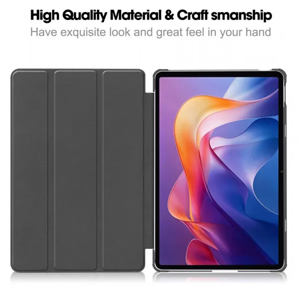 LEATHER Zaklápací kryt pre Xiaomi Redmi Pad 2 šedý